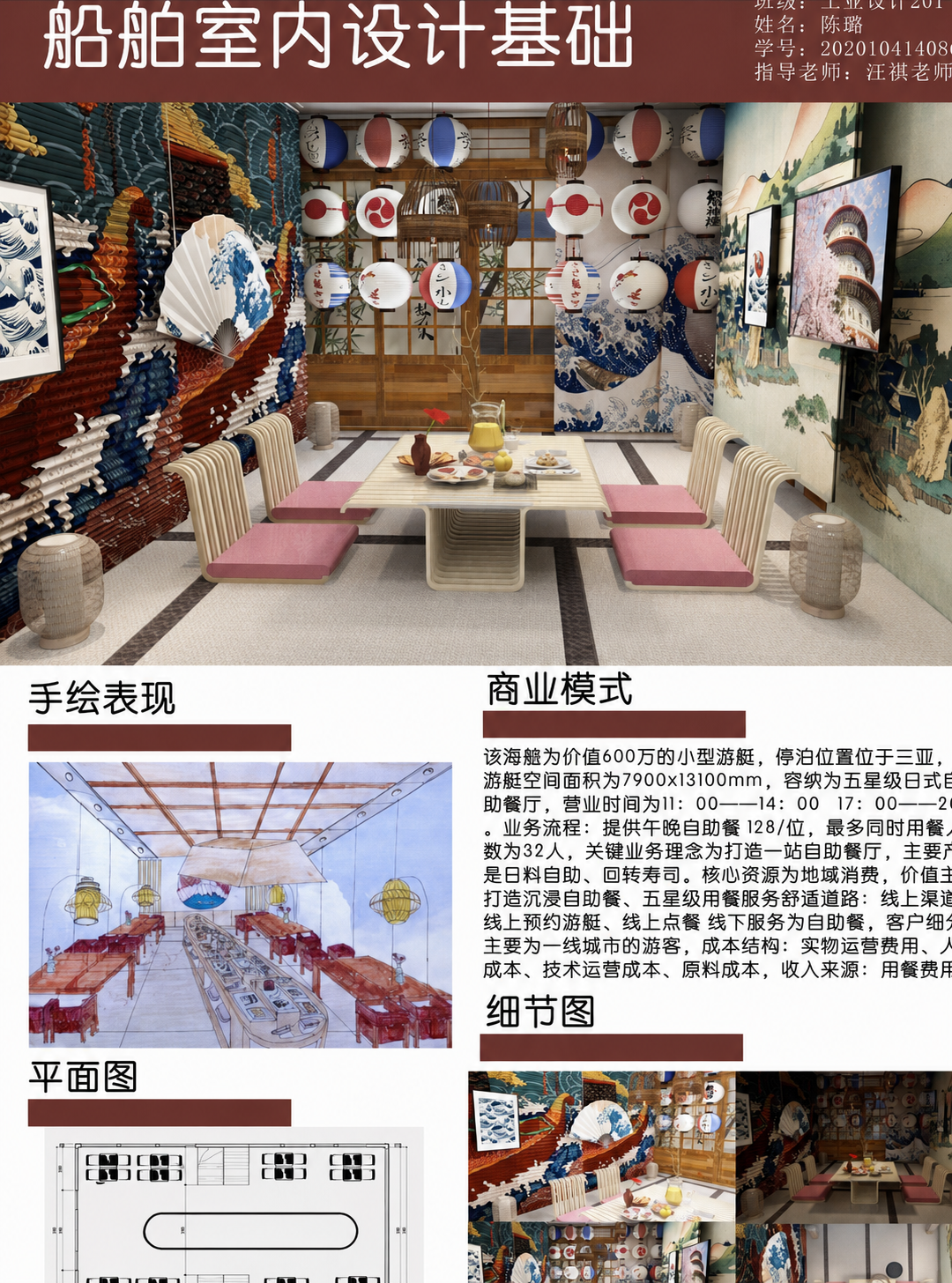 船舶室内设计作品展板